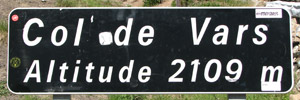Col de Vars - sign