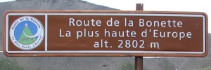 Col de la Bonette - sign